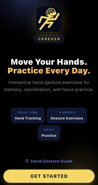 Cerexer welcome screen
